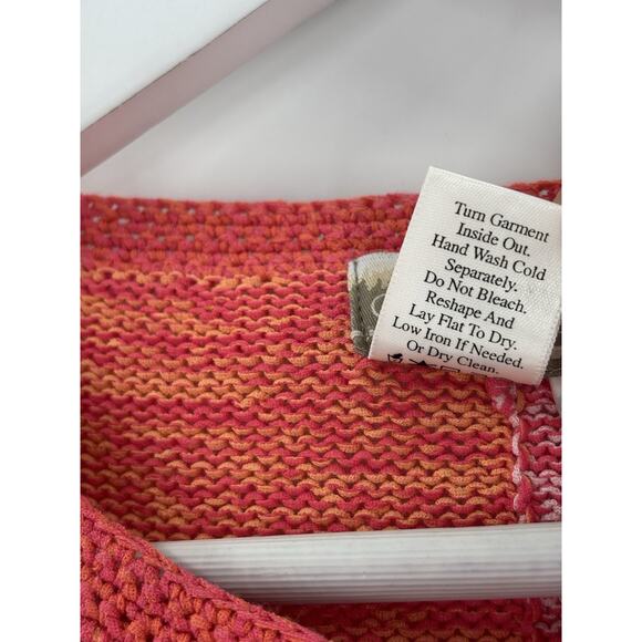 Coldwater Creek Cardigan Sweater Womens Large Multicolor Patchwork Button Knit - Picture 7 of 16